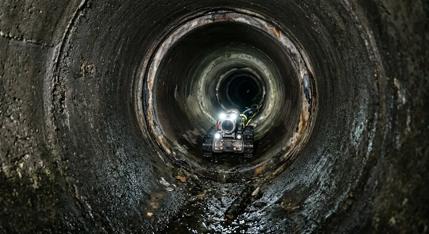 Robotic sewer camera inspecting pipe interior for Sewer Line Repair in Dolton